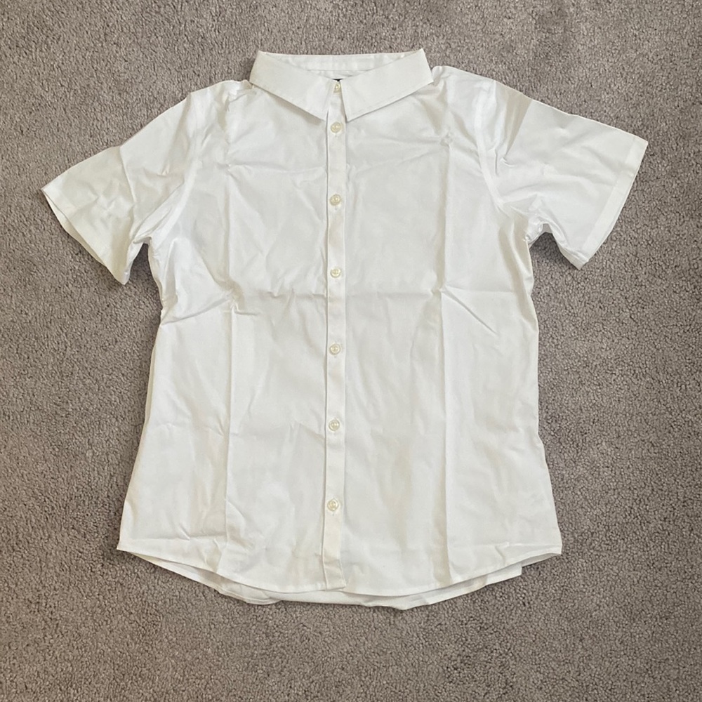 White Land’s End Short Sleeve Button Down